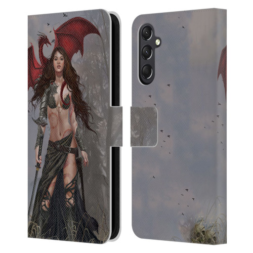 Nene Thomas Gothic Dragon Witch Warrior Sword Leather Book Wallet Case Cover For Samsung Galaxy A24 4G / M34 5G
