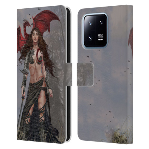 Nene Thomas Gothic Dragon Witch Warrior Sword Leather Book Wallet Case Cover For Xiaomi 13 Pro 5G