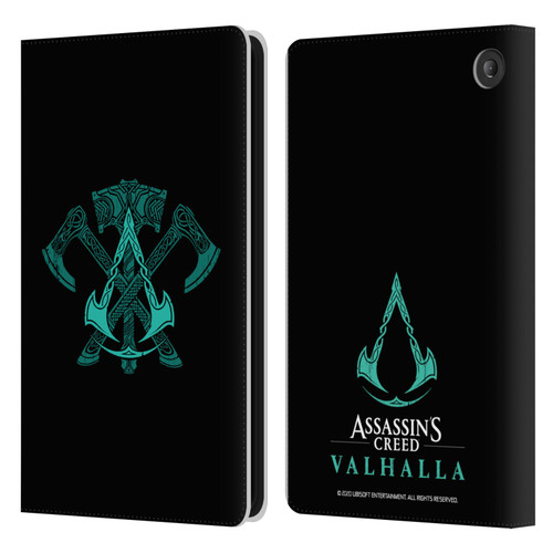 Assassin's Creed Valhalla Symbols And Patterns ACV Weapons Leather Book Wallet Case Cover For Amazon Fire 7 2022