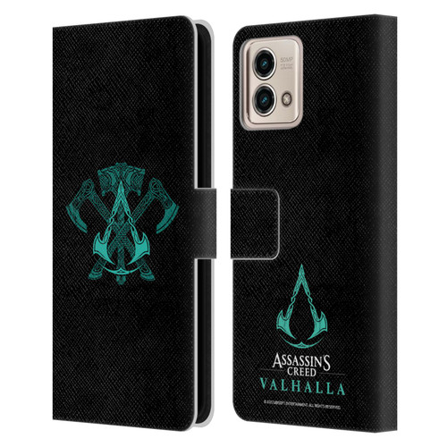 Assassin's Creed Valhalla Symbols And Patterns ACV Weapons Leather Book Wallet Case Cover For Motorola Moto G Stylus 5G 2023