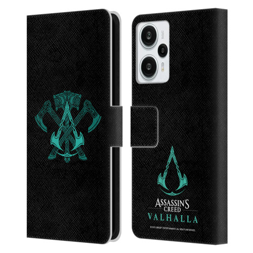 Assassin's Creed Valhalla Symbols And Patterns ACV Weapons Leather Book Wallet Case Cover For Xiaomi Redmi Note 12T