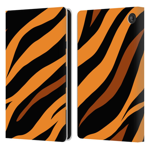 Grace Illustration Animal Prints Tiger Leather Book Wallet Case Cover For Amazon Fire 7 2022