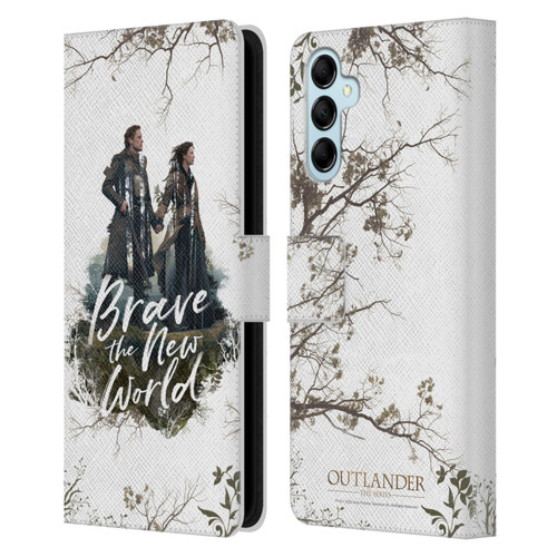 Outlander Composed Graphics Brave The New World Leather Book Wallet Case Cover For Samsung Galaxy M14 5G