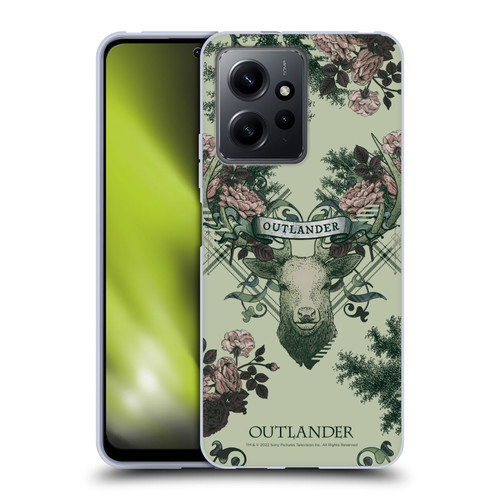 Outlander Composed Graphics Floral Deer Soft Gel Case for Xiaomi Redmi Note 12 4G