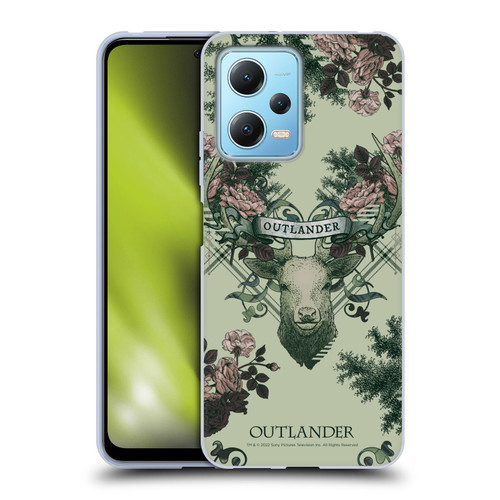 Outlander Composed Graphics Floral Deer Soft Gel Case for Xiaomi Redmi Note 12 5G