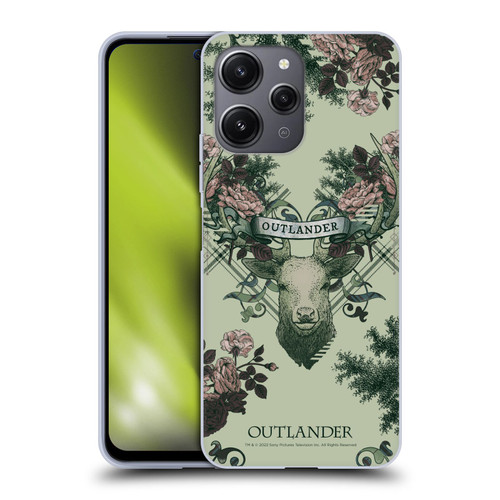 Outlander Composed Graphics Floral Deer Soft Gel Case for Xiaomi Redmi 12