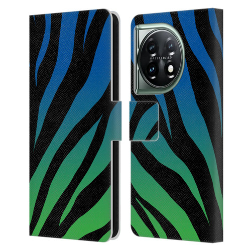 Grace Illustration Animal Prints Ombré Leopard Leather Book Wallet Case Cover For OnePlus 11 5G