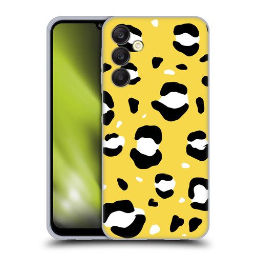 Grace Illustration Animal Prints Yellow Leopard Soft Gel Case for Samsung Galaxy A25 5G
