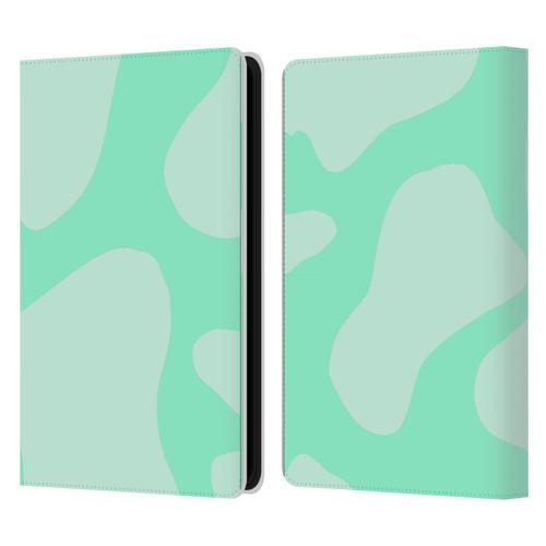 Grace Illustration Cow Prints Mint Green Leather Book Wallet Case Cover For Amazon Kindle Paperwhite 5 (2021)