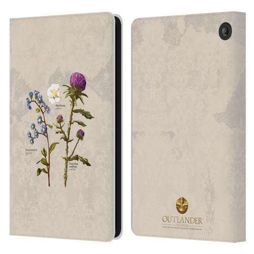 Outlander Graphics Flowers Leather Book Wallet Case Cover For Amazon Fire 7 2022