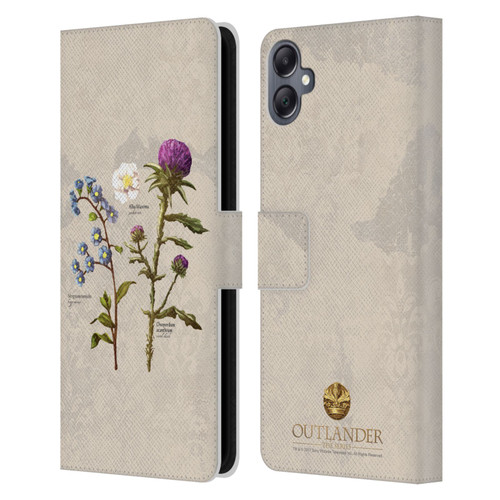 Outlander Graphics Flowers Leather Book Wallet Case Cover For Samsung Galaxy A05