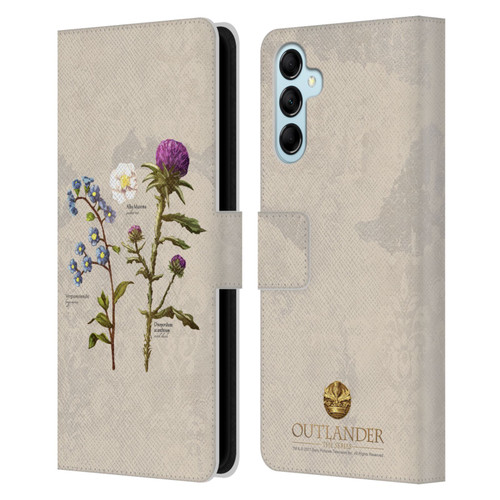 Outlander Graphics Flowers Leather Book Wallet Case Cover For Samsung Galaxy M14 5G