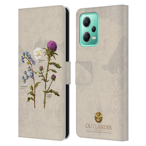 Outlander Graphics Flowers Leather Book Wallet Case Cover For Xiaomi Redmi Note 12 5G