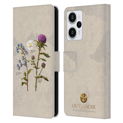 Outlander Graphics Flowers Leather Book Wallet Case Cover For Xiaomi Redmi Note 12T