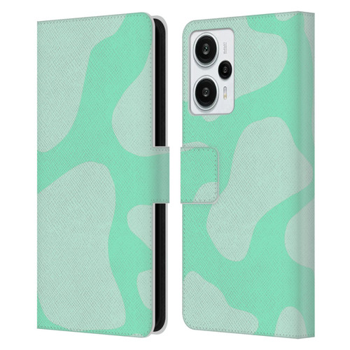 Grace Illustration Cow Prints Mint Green Leather Book Wallet Case Cover For Xiaomi Redmi Note 12T