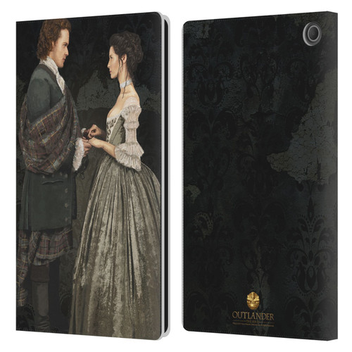 Outlander Portraits Claire & Jamie Painting Leather Book Wallet Case Cover For Amazon Fire Max 11 2023