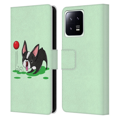 Grace Illustration Dogs Boston Terrier Leather Book Wallet Case Cover For Xiaomi 13 5G