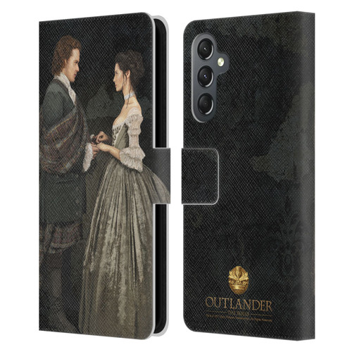 Outlander Portraits Claire & Jamie Painting Leather Book Wallet Case Cover For Samsung Galaxy A25 5G