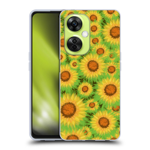 Grace Illustration Lovely Floral Sunflower Soft Gel Case for OnePlus Nord CE 3 Lite 5G