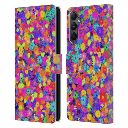 Grace Illustration Lovely Floral Daisies Leather Book Wallet Case Cover For Samsung Galaxy A05s