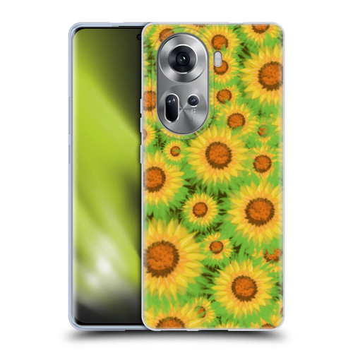 Grace Illustration Lovely Floral Sunflower Soft Gel Case for OPPO Reno11