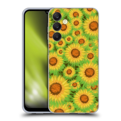 Grace Illustration Lovely Floral Sunflower Soft Gel Case for Samsung Galaxy A25 5G