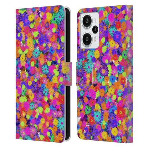 Grace Illustration Lovely Floral Daisies Leather Book Wallet Case Cover For Xiaomi Redmi Note 12T