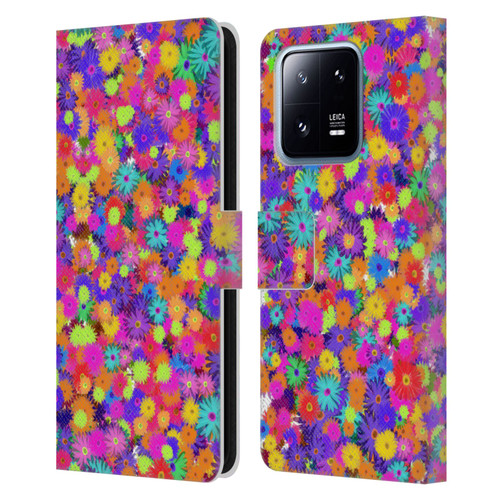 Grace Illustration Lovely Floral Daisies Leather Book Wallet Case Cover For Xiaomi 13 Pro 5G