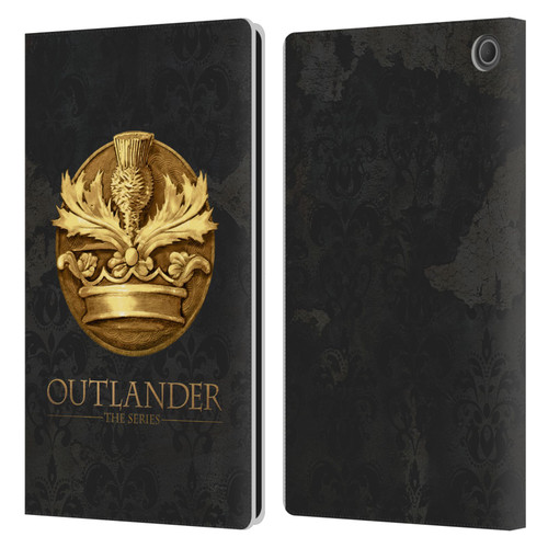 Outlander Seals And Icons Scotland Thistle Leather Book Wallet Case Cover For Amazon Fire Max 11 2023