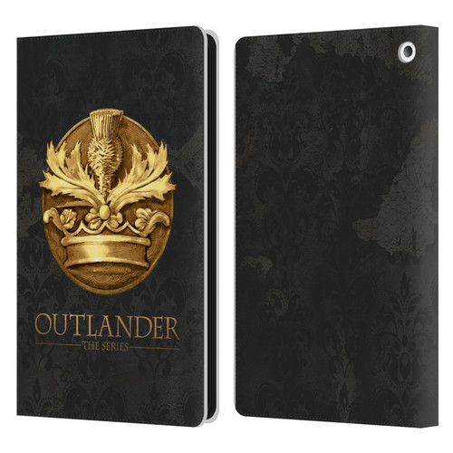 Outlander Seals And Icons Scotland Thistle Leather Book Wallet Case Cover For Amazon Fire HD 8/Fire HD 8 Plus 2020