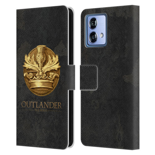 Outlander Seals And Icons Scotland Thistle Leather Book Wallet Case Cover For Motorola Moto G84 5G