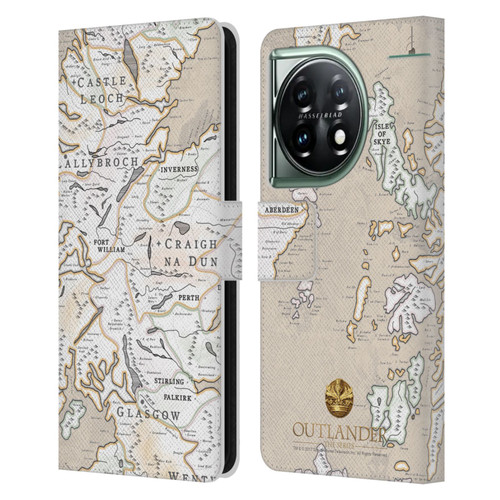 Outlander Seals And Icons Map Leather Book Wallet Case Cover For OnePlus 11 5G