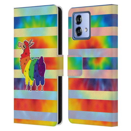 Grace Illustration Llama Pride Leather Book Wallet Case Cover For Motorola Moto G84 5G