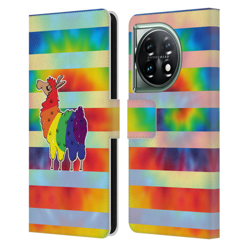 Grace Illustration Llama Pride Leather Book Wallet Case Cover For OnePlus 11 5G