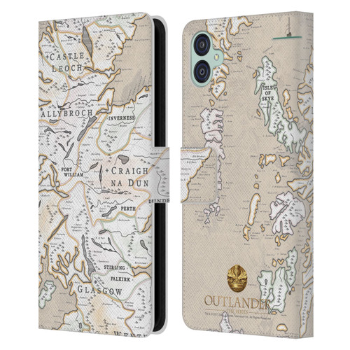 Outlander Seals And Icons Map Leather Book Wallet Case Cover For Samsung Galaxy M04 5G / A04e