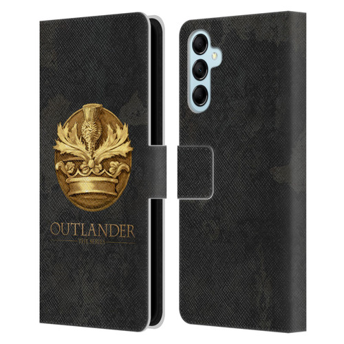 Outlander Seals And Icons Scotland Thistle Leather Book Wallet Case Cover For Samsung Galaxy M14 5G