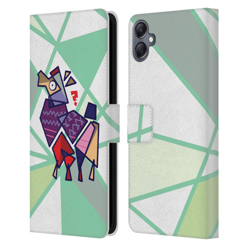Grace Illustration Llama Cubist Leather Book Wallet Case Cover For Samsung Galaxy A05