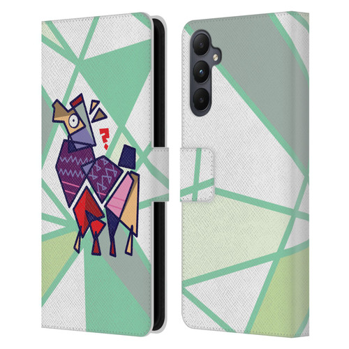 Grace Illustration Llama Cubist Leather Book Wallet Case Cover For Samsung Galaxy A05s