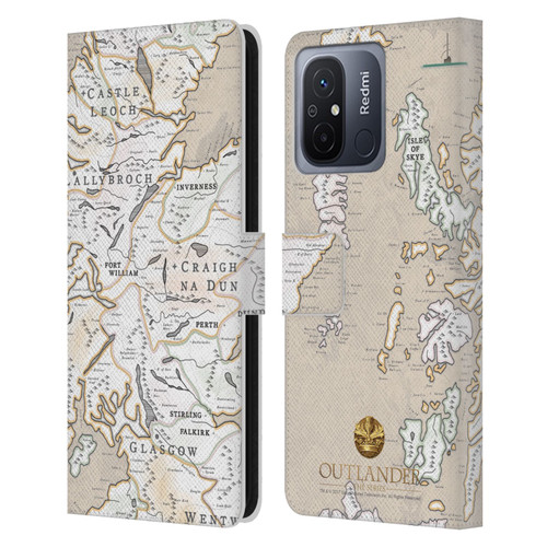 Outlander Seals And Icons Map Leather Book Wallet Case Cover For Xiaomi Redmi 12C