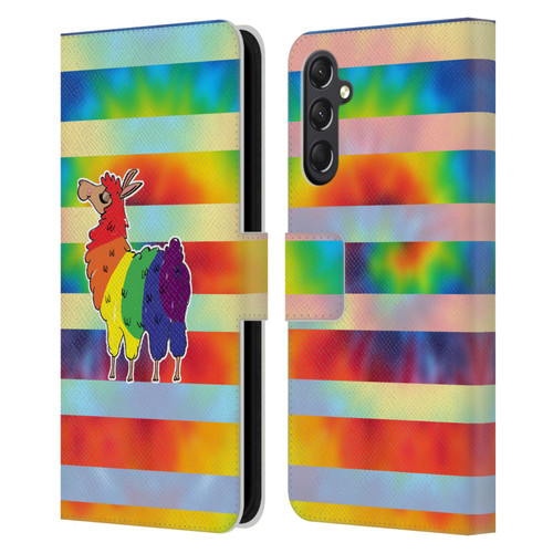 Grace Illustration Llama Pride Leather Book Wallet Case Cover For Samsung Galaxy A24 4G / M34 5G