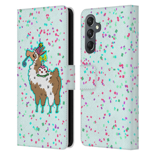 Grace Illustration Llama Birthday Leather Book Wallet Case Cover For Samsung Galaxy A25 5G