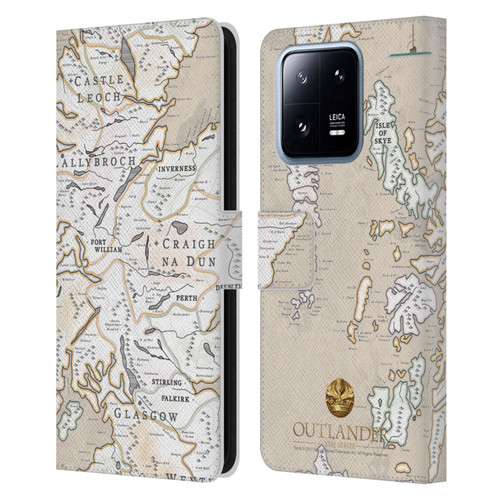 Outlander Seals And Icons Map Leather Book Wallet Case Cover For Xiaomi 13 Pro 5G