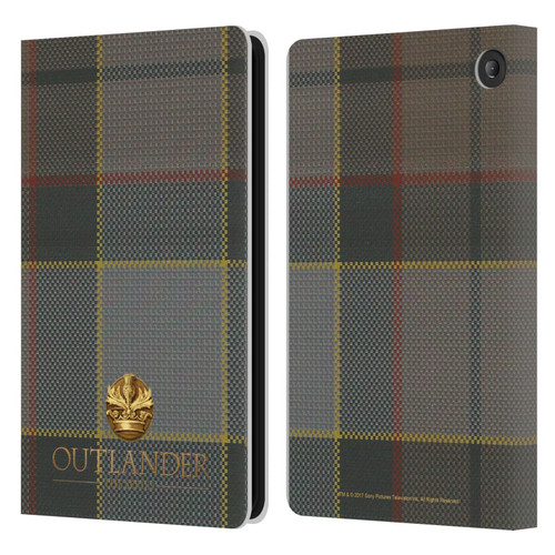 Outlander Tartans Fraser Leather Book Wallet Case Cover For Amazon Fire 7 2022