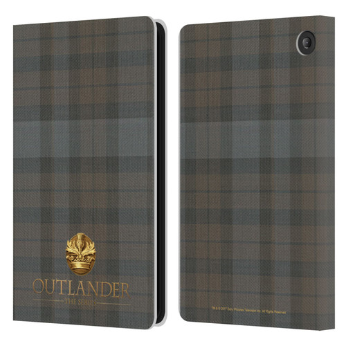 Outlander Tartans Plaid Leather Book Wallet Case Cover For Amazon Fire 7 2022