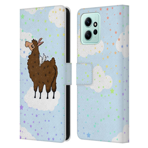 Grace Illustration Llama Pegasus Leather Book Wallet Case Cover For Xiaomi Redmi 12