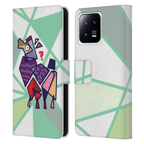Grace Illustration Llama Cubist Leather Book Wallet Case Cover For Xiaomi 13 5G