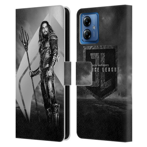 Zack Snyder's Justice League Snyder Cut Character Art Aquaman Leather Book Wallet Case Cover For Motorola Moto G14