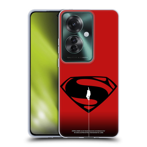Justice League Movie Superman Logo Art Red And Black Flight Soft Gel Case for OPPO Reno11 F 5G / F25 Pro 5G