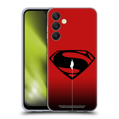 Justice League Movie Superman Logo Art Red And Black Flight Soft Gel Case for Samsung Galaxy A25 5G