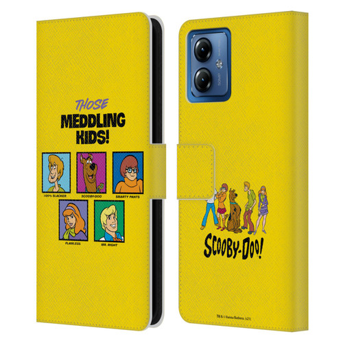 Scooby-Doo Mystery Inc. Meddling Kids Leather Book Wallet Case Cover For Motorola Moto G14